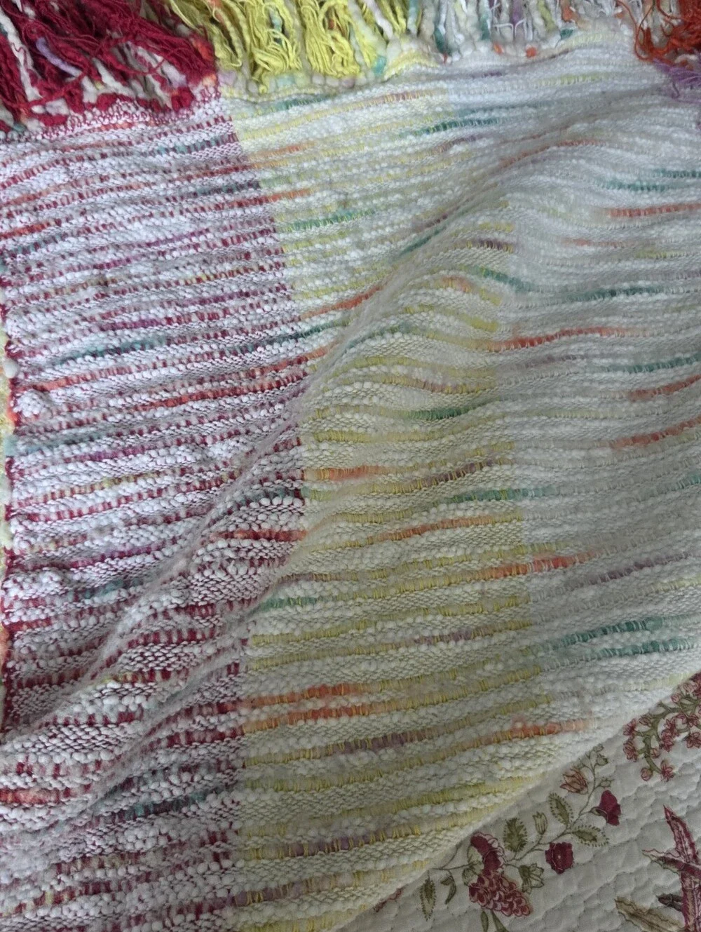 Anthropologie Multicolor Striped Blanket - Soft Cotton Blend